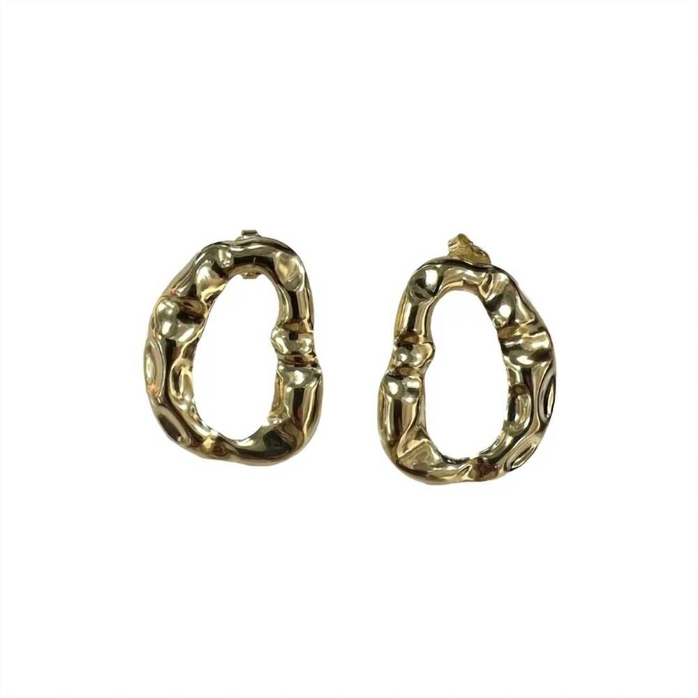 NEW SHEILA FAJL women's amalfi studs earrings in shiny gold